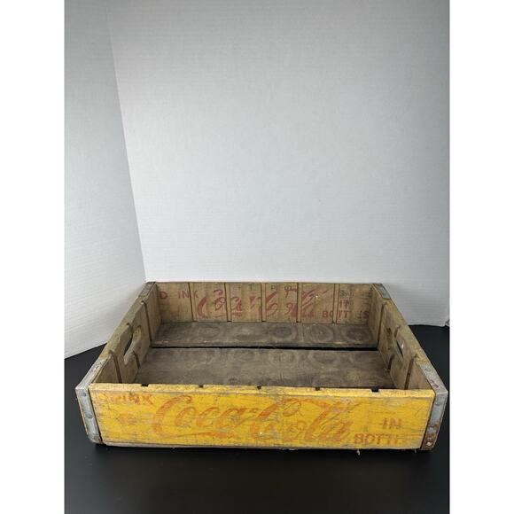 Vintage Early 1900’s Coca-Cola Yellow Wood Bottle Crate - Picture 1 of 7
